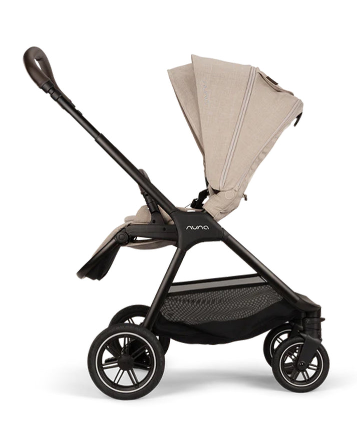 Nuna TRIV Next Baby Stroller | Spring Suspension Seat Technology, One Touch Braking System Pram for 0M+ (Up to 22kg) - Biscotti