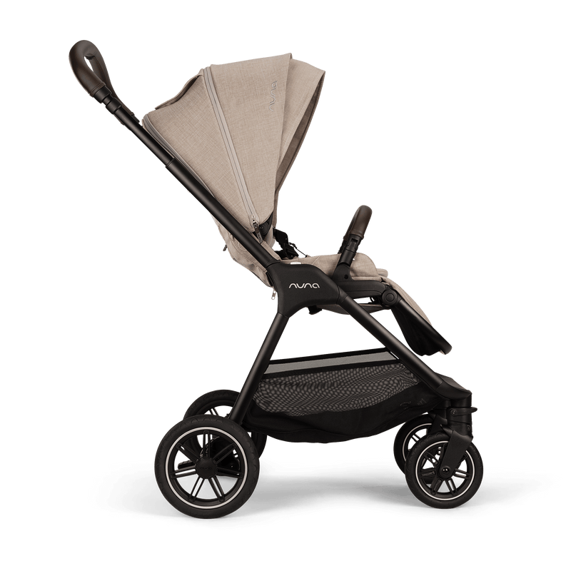 Nuna TRIV Next Baby Stroller | Spring Suspension Seat Technology, One Touch Braking System Pram for 0M+ (Up to 22kg) - Biscotti