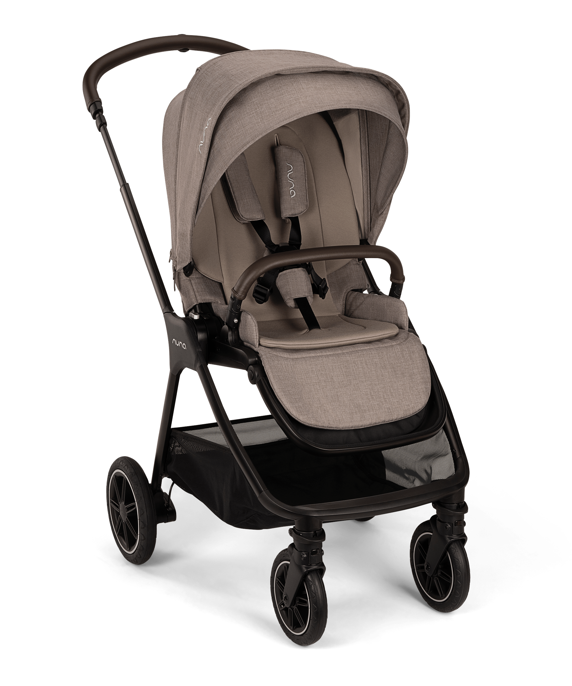 Nuna TRIV Next Baby Stroller | Spring Suspension Seat Technology, One Touch Braking System | Pram for 0M+ (Up to 22kg) - Cedar