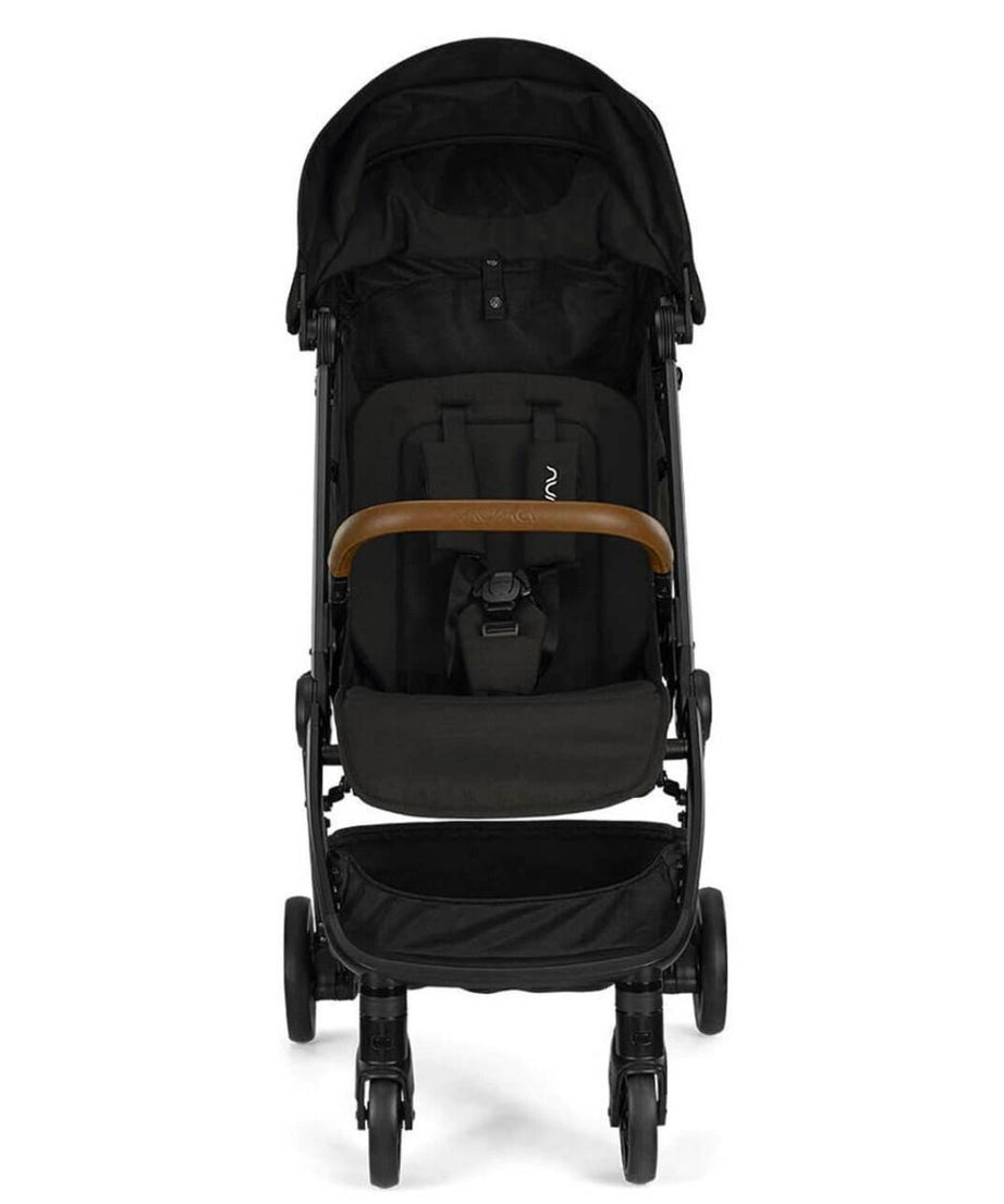Nuna TRVL Lightweight Baby Stroller - One-Hand Self-Collapsing Fold, Compact Size Pram for 0M+ (Up to 22kg) - Caviar | Stylish and Convenient Stroller for Infants and Toddlers