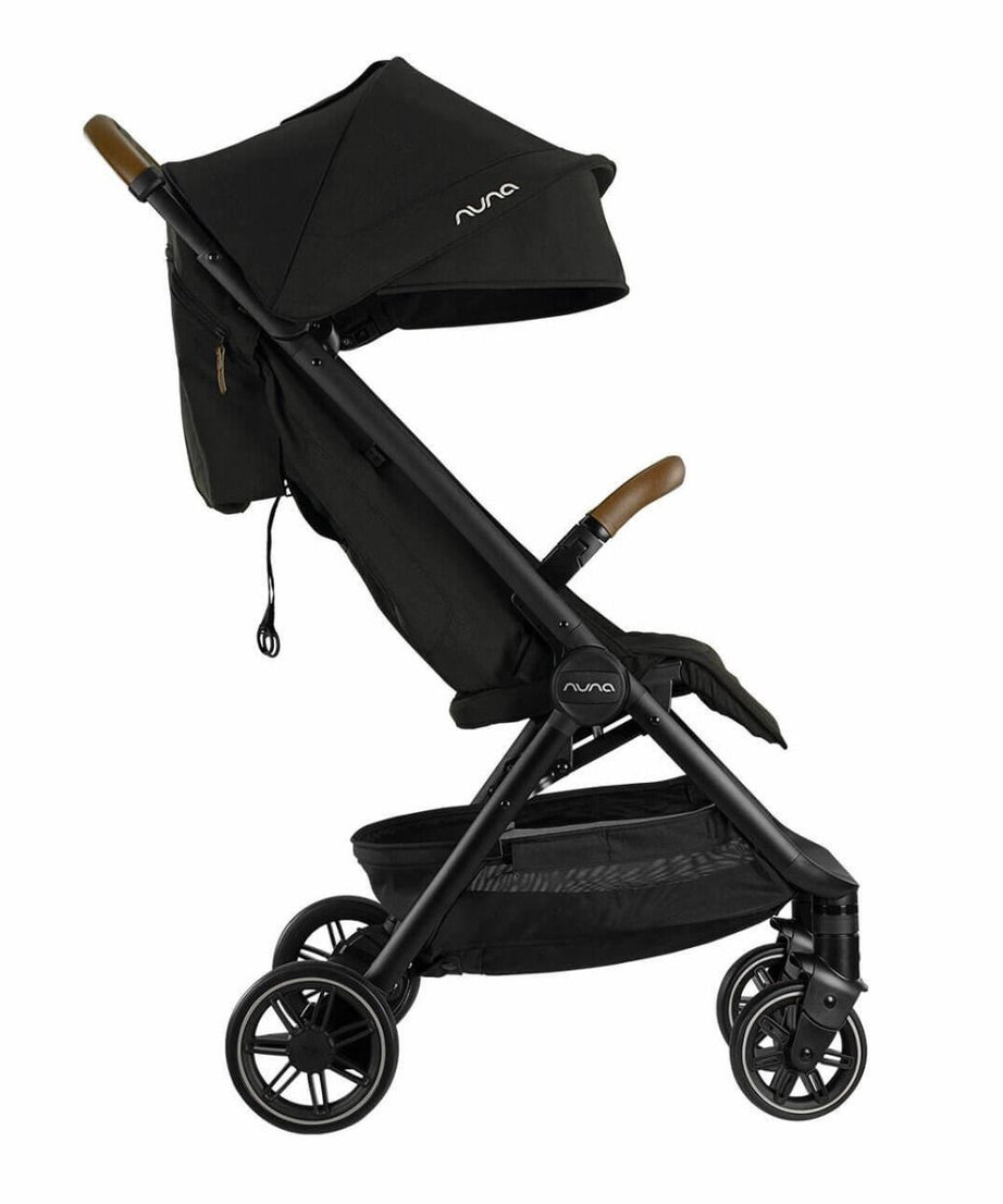 Nuna TRVL Lightweight Baby Stroller - One-Hand Self-Collapsing Fold, Compact Size Pram for 0M+ (Up to 22kg) - Caviar | Stylish and Convenient Stroller for Infants and Toddlers