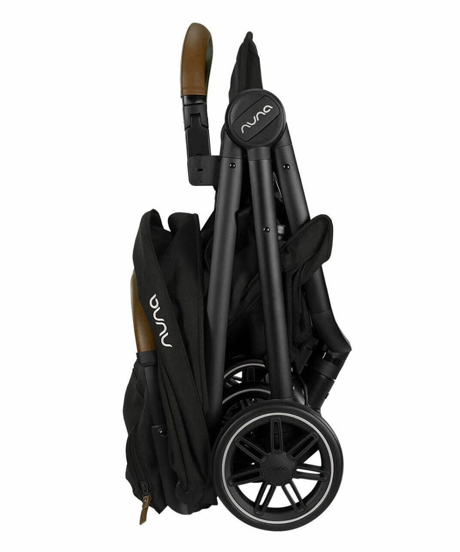 Nuna TRVL Lightweight Baby Stroller - One-Hand Self-Collapsing Fold, Compact Size Pram for 0M+ (Up to 22kg) - Caviar | Stylish and Convenient Stroller for Infants and Toddlers