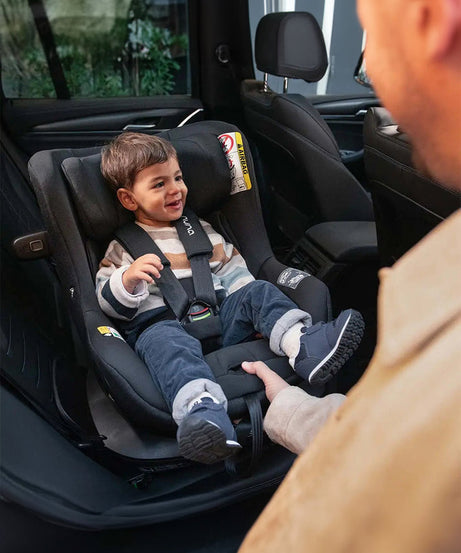 Nuna Pruu Baby Car Seat - Versatile 360° Rotation for Newborn to 5 Years - Granite