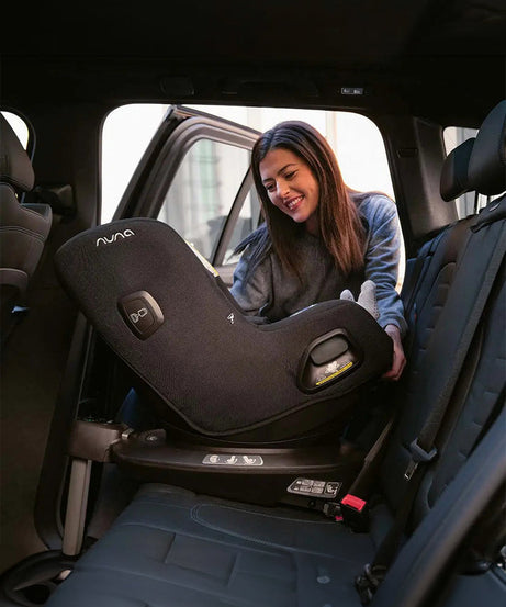 Nuna Pruu Baby Car Seat - Versatile 360° Rotation for Newborn to 5 Years - Granite