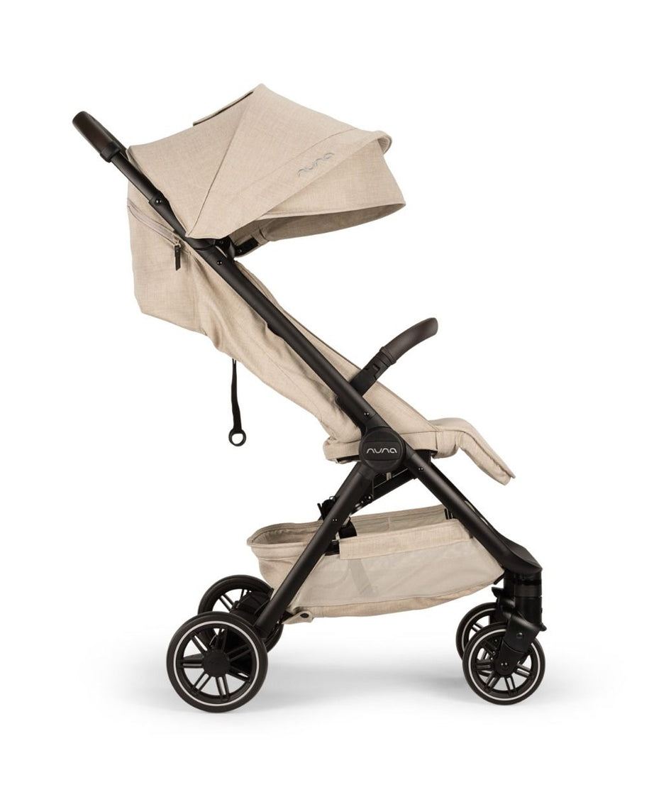 Nuna TRVL Lightweight Baby Stroller - One-Hand Self-Collapsing Fold, Compact Size Pram for 0M+ (Up to 22kg) | Biscotti - MINIMEE KIDS