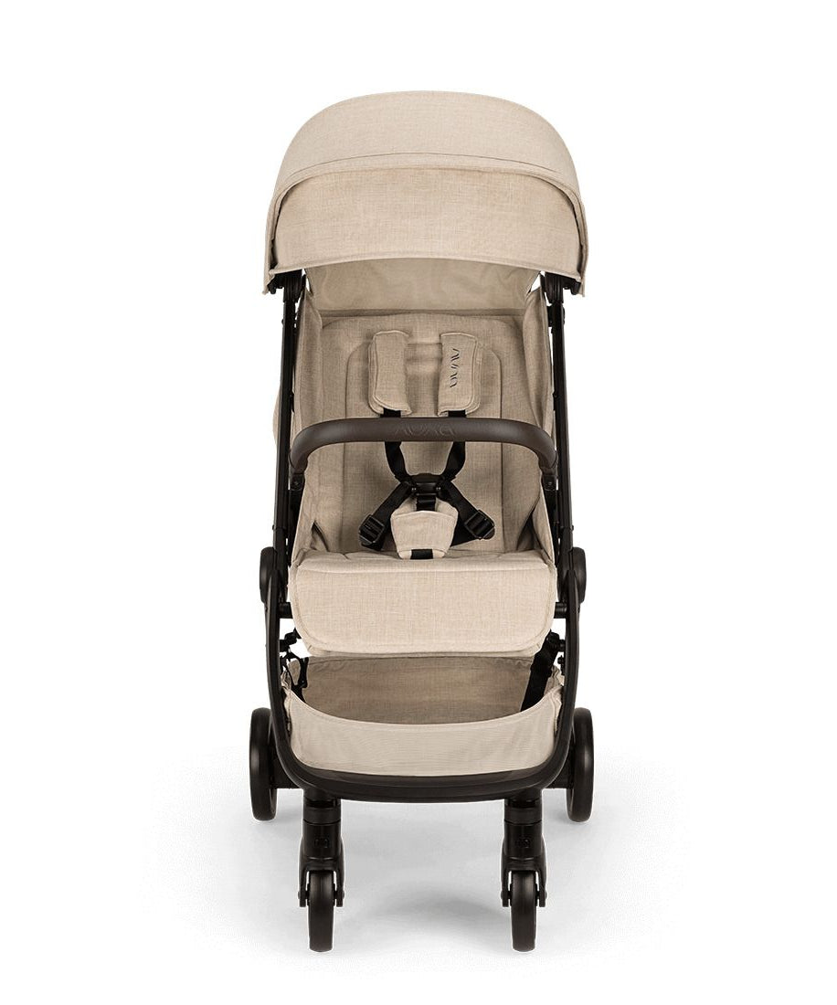 Nuna TRVL Lightweight Baby Stroller - One-Hand Self-Collapsing Fold, Compact Size Pram for 0M+ (Up to 22kg) | Biscotti - MINIMEE KIDS