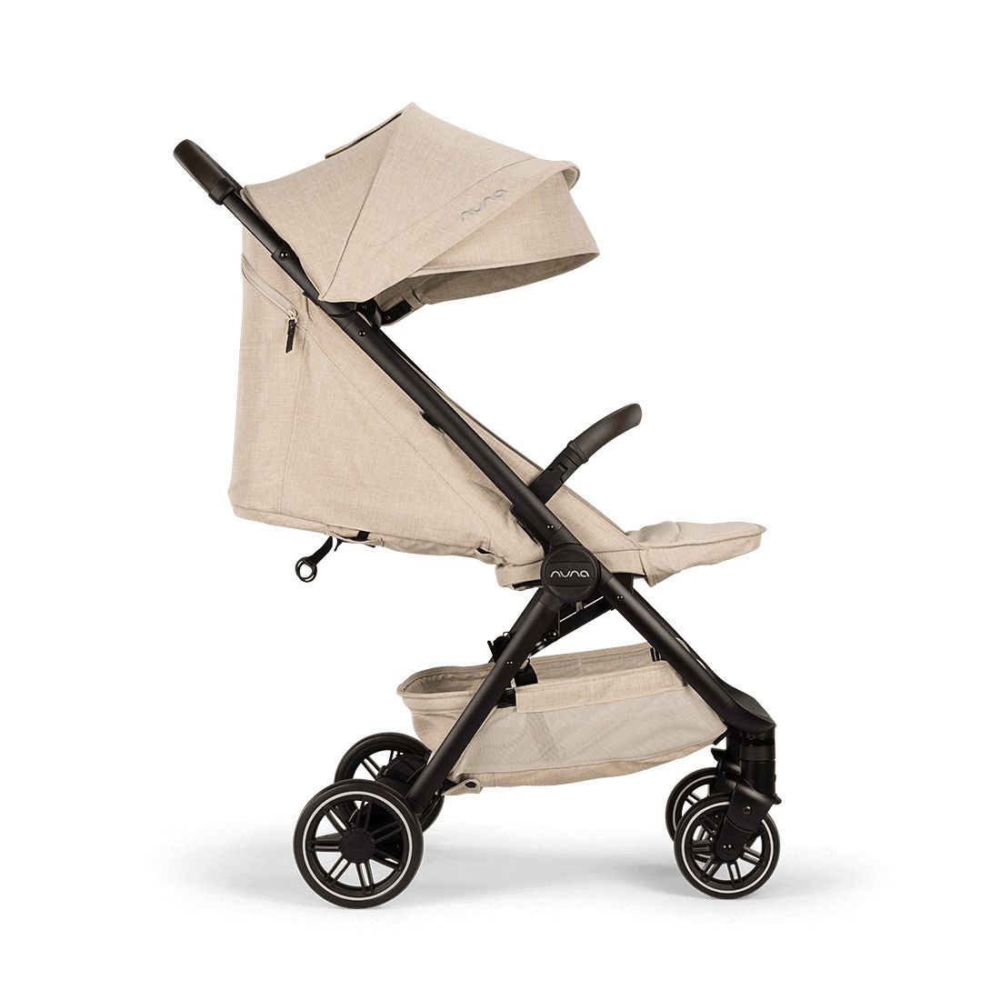 Nuna TRVL Lightweight Baby Stroller - One-Hand Self-Collapsing Fold, Compact Size Pram for 0M+ (Up to 22kg) | Biscotti - MINIMEE KIDS