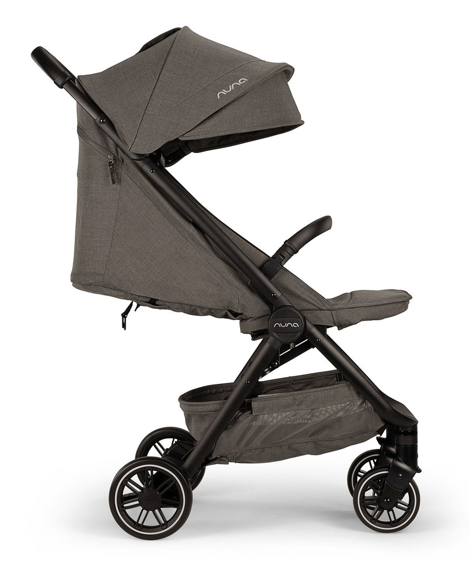 Nuna TRVL Compact Stroller in Granite – Ultra-Lightweight, Easy-Fold, and Stylish Stroller for Infants and Toddlers with One-Hand Recline, UPF 50+ Canopy, and Progressive Suspension for a Smooth Ride - MINIMEE KIDS