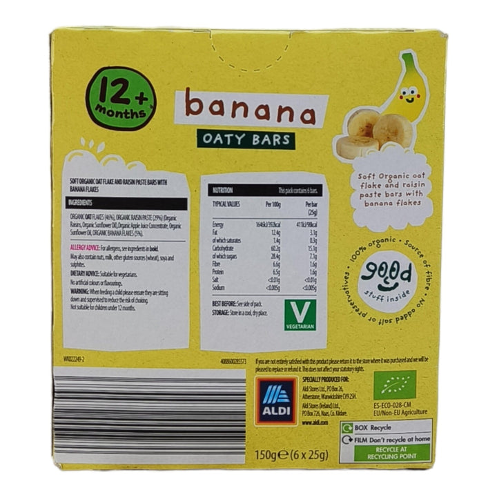 Organic Mamia Banana Oaty Bars For 12+ Months Babies - 150g
