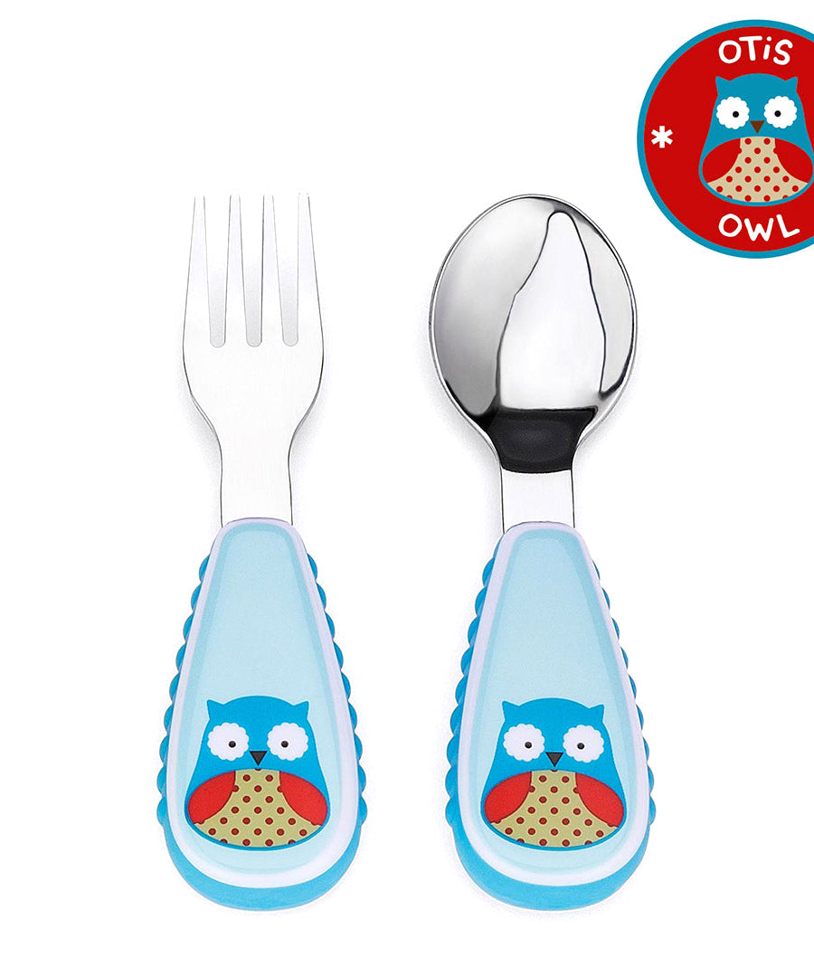 Skip Hop Zootensils Fork & Spoon Set | Utensils for Toddlers 12+ Months - MINIMEE KIDS