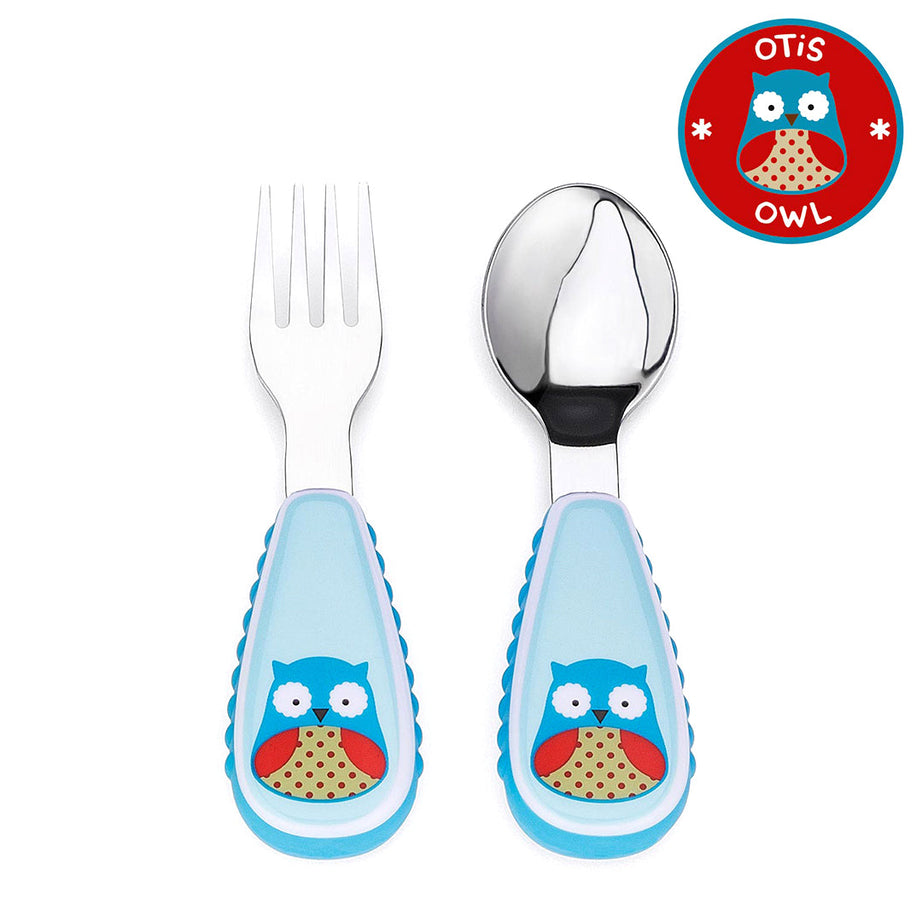 Skip Hop Zootensils Fork & Spoon Set | Utensils for Toddlers 12+ Months - MINIMEE KIDS