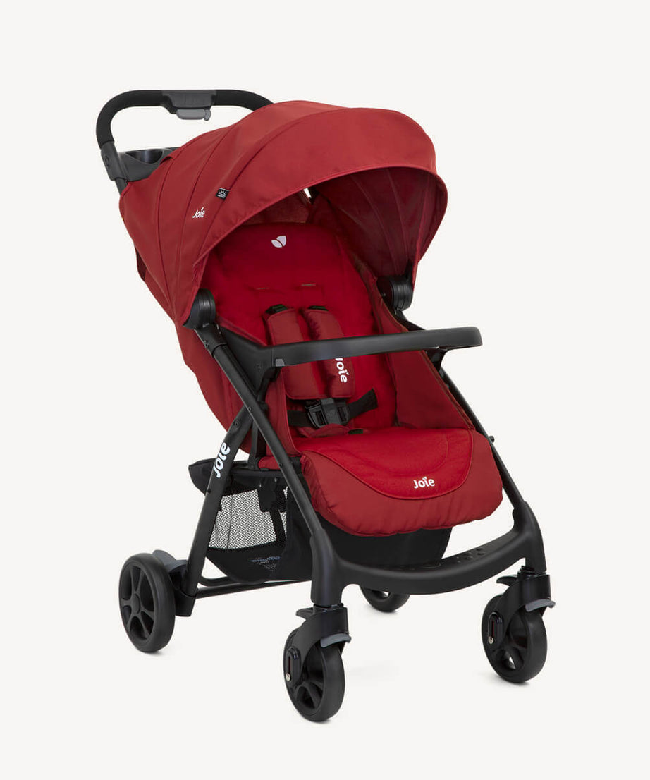 Joie Muze LX Full-Featured Baby Stroller – Compact Gravity Fold, Lie-Flat Recline, Car Seat Compatible | Smart Travel Stroller for Newborns to Toddlers | Available in Coal, Laurel & Cranberry - MINIMEE KIDS