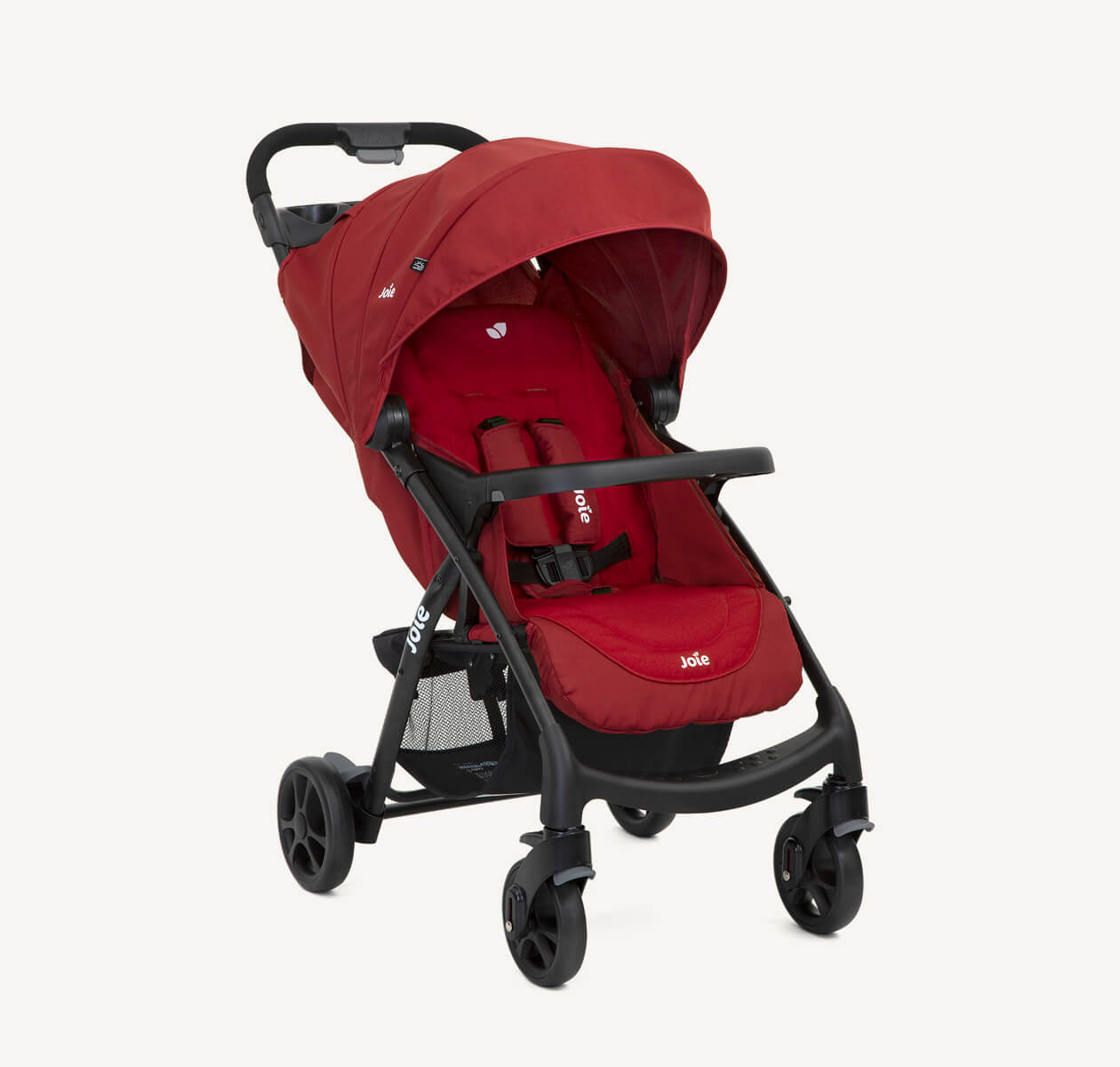 Joie Muze LX Full-Featured Baby Stroller – Compact Gravity Fold, Lie-Flat Recline, Car Seat Compatible | Smart Travel Stroller for Newborns to Toddlers | Available in Coal, Laurel & Cranberry