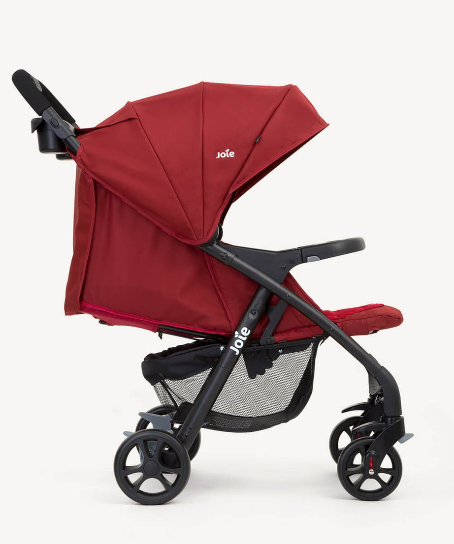 Joie Muze LX Full-Featured Baby Stroller – Compact Gravity Fold, Lie-Flat Recline, Car Seat Compatible | Smart Travel Stroller for Newborns to Toddlers | Available in Coal, Laurel & Cranberry - MINIMEE KIDS