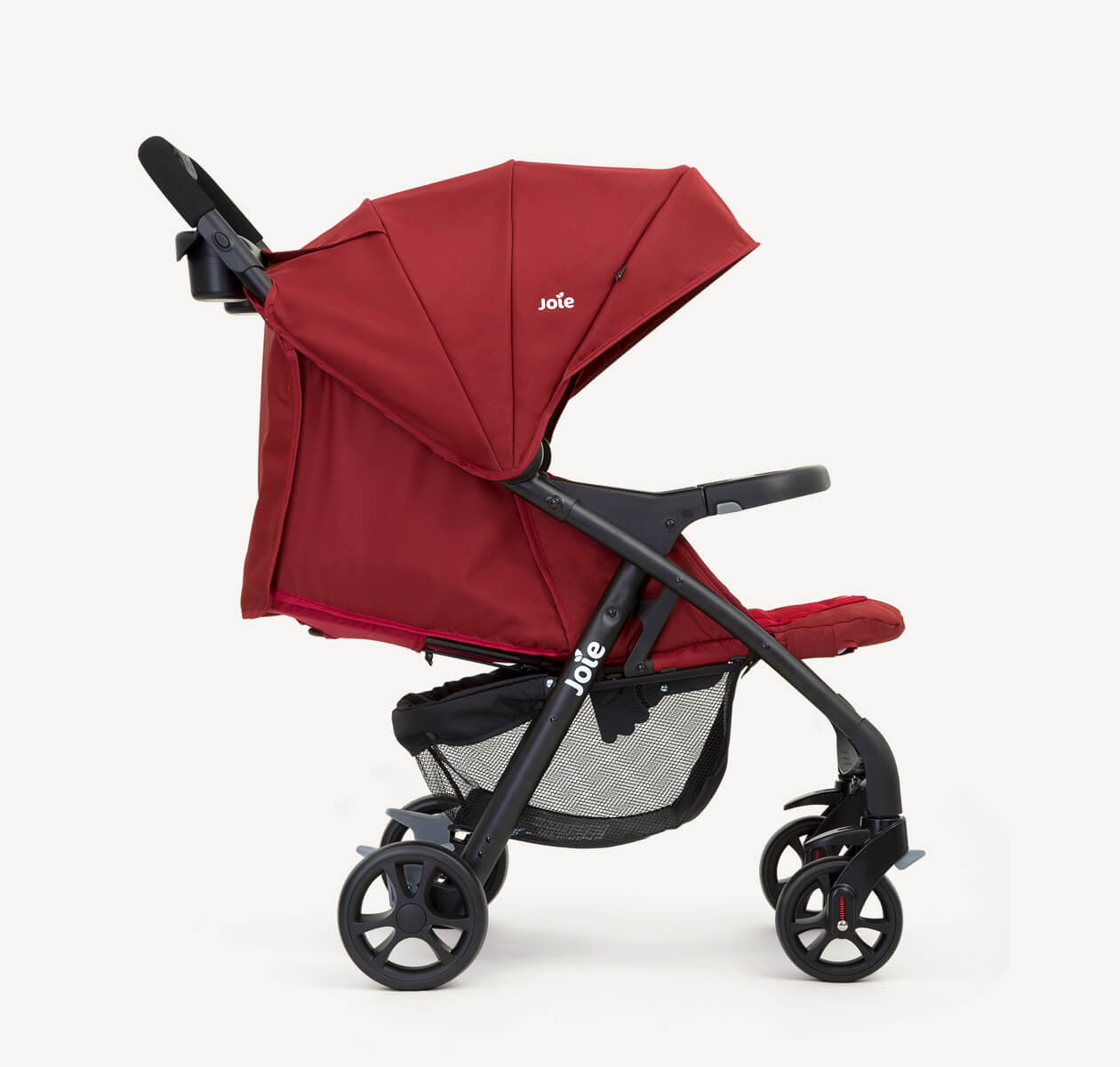 Joie Muze LX Full-Featured Baby Stroller – Compact Gravity Fold, Lie-Flat Recline, Car Seat Compatible | Smart Travel Stroller for Newborns to Toddlers | Available in Coal, Laurel & Cranberry
