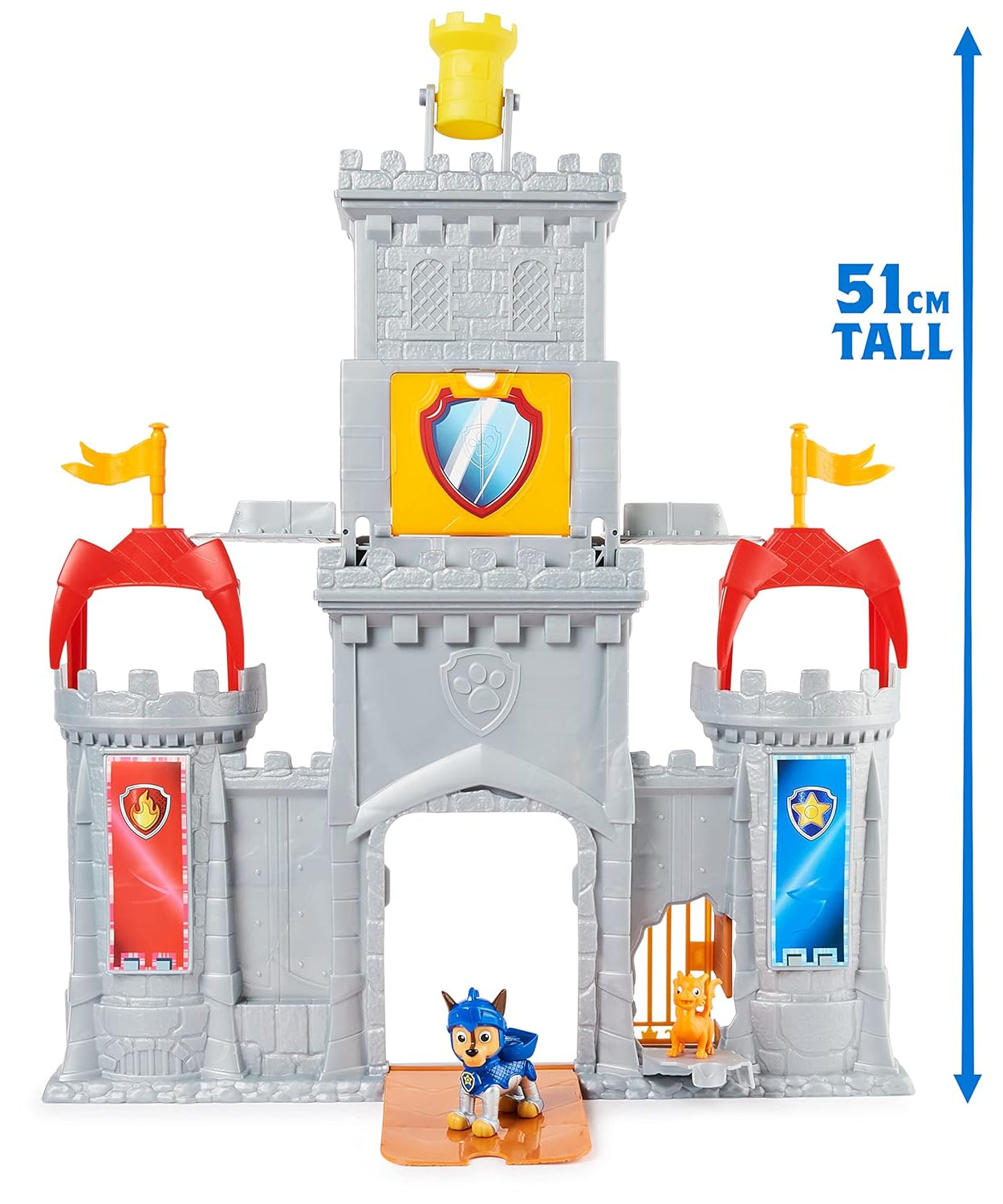 Paw Patrol Chase Rescue Knights Castle HQ - Transforming 11-Piece Playset with Chase and Mini Dragon Draco Action Figures | Roleplay Toy | Pretend Play Toy | Made in India for Kids Ages 3 and Up