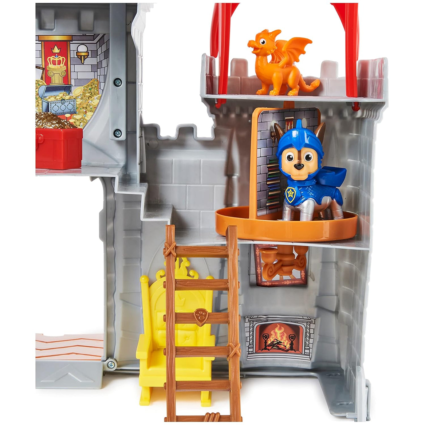 Paw Patrol Chase Rescue Knights Castle HQ - Transforming 11-Piece Playset with Chase and Mini Dragon Draco Action Figures | Roleplay Toy | Pretend Play Toy | Made in India for Kids Ages 3 and Up
