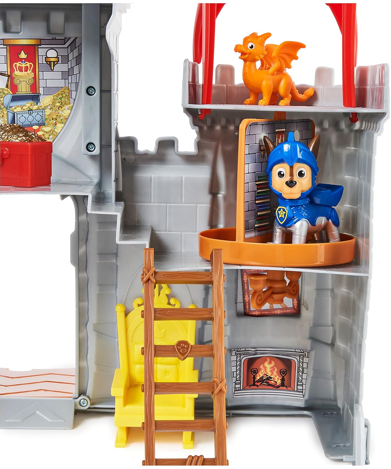 Paw Patrol Chase Rescue Knights Castle HQ - Transforming 11-Piece Playset with Chase and Mini Dragon Draco Action Figures | Roleplay Toy | Pretend Play Toy | Made in India for Kids Ages 3 and Up