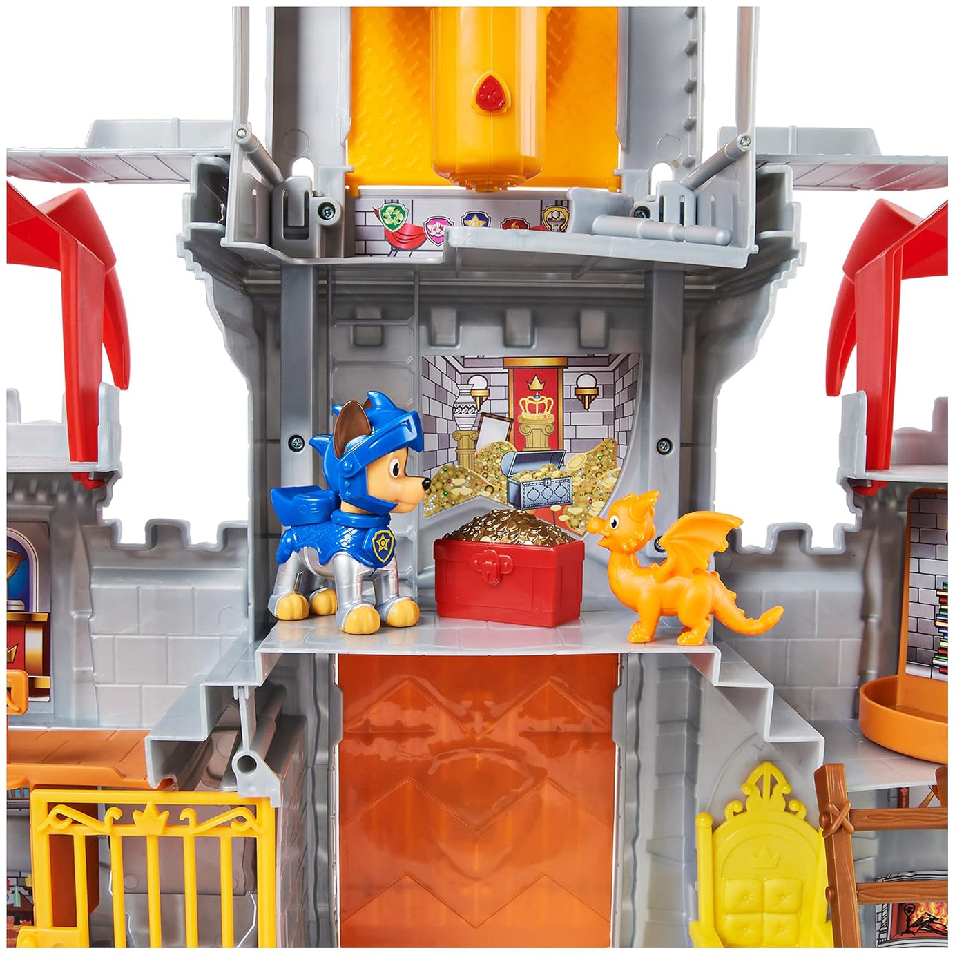 Paw Patrol Chase Rescue Knights Castle HQ - Transforming 11-Piece Playset with Chase and Mini Dragon Draco Action Figures | Roleplay Toy | Pretend Play Toy | Made in India for Kids Ages 3 and Up