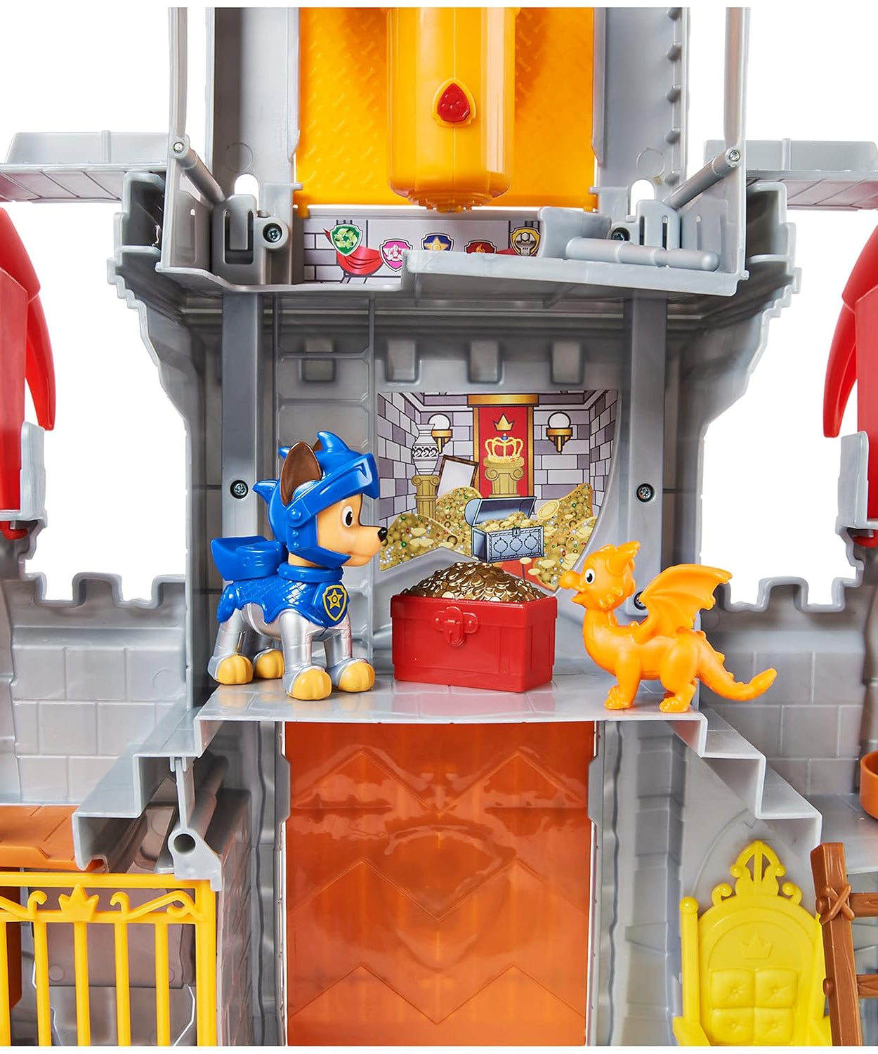 Paw Patrol Chase Rescue Knights Castle HQ - Transforming 11-Piece Playset with Chase and Mini Dragon Draco Action Figures | Roleplay Toy | Pretend Play Toy | Made in India for Kids Ages 3 and Up