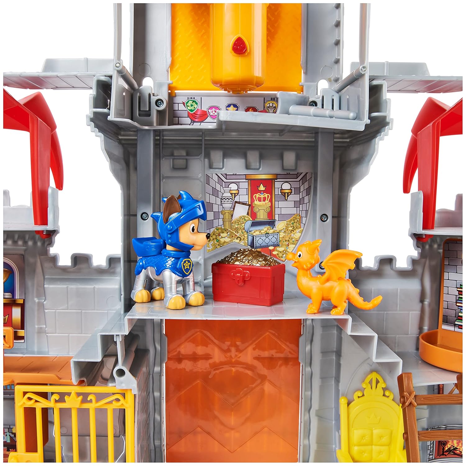 Paw Patrol Chase Rescue Knights Castle HQ - Transforming 11-Piece Playset with Chase and Mini Dragon Draco Action Figures | Roleplay Toy | Pretend Play Toy | Made in India for Kids Ages 3 and Up