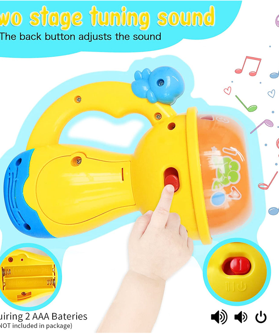 Fivestar Toys Learning Fun Pacify Flashlight – Baby Projector Toy with Lullabies, Music & Sounds for Kids 18M+ | Multi-Sensory Development & Bedtime Comfort - MINIMEE KIDS