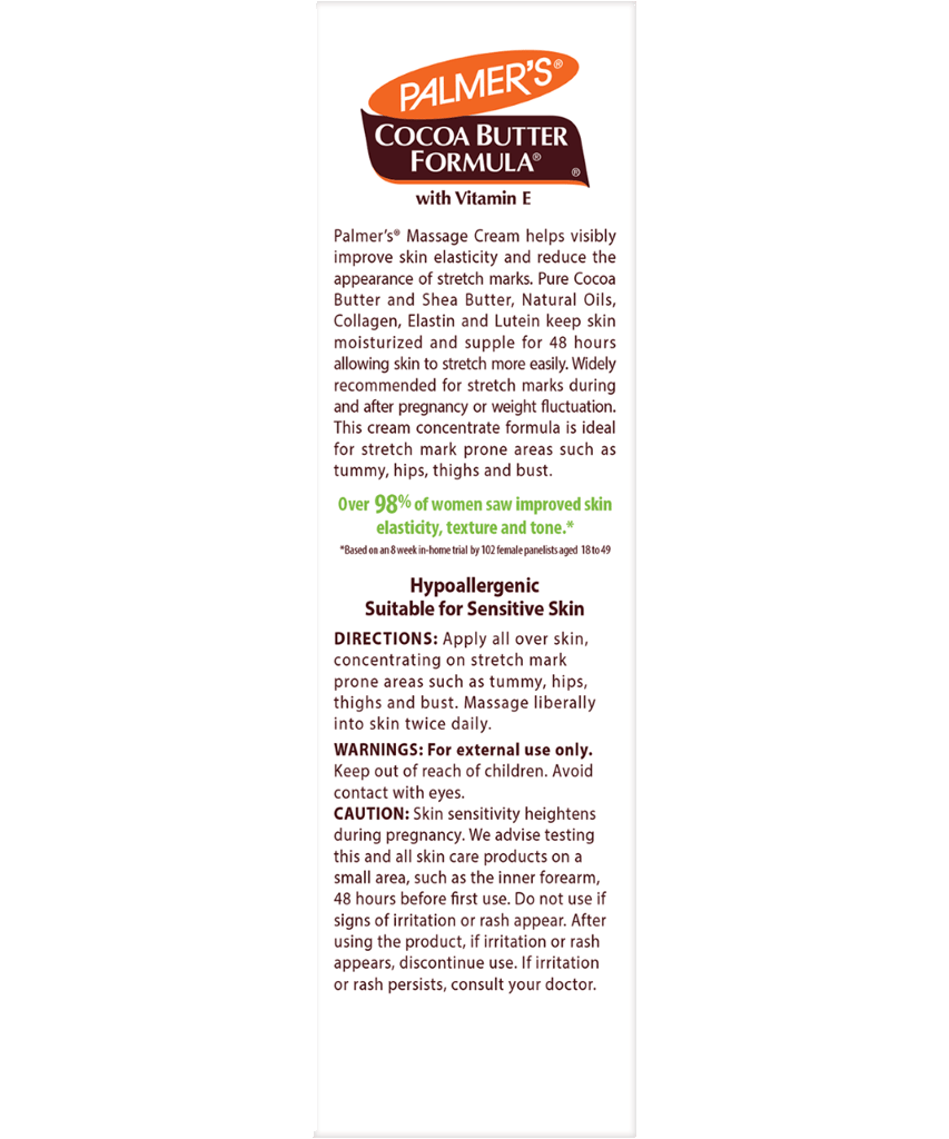 Palmer's Cocoa Butter Formula Massage Cream for Stretch Marks with Vitamin E – Intensive Hydration & Elasticity Boost for Pregnancy Skin | 125g Rich Concentrate for Belly, Hips, Thighs & Bust