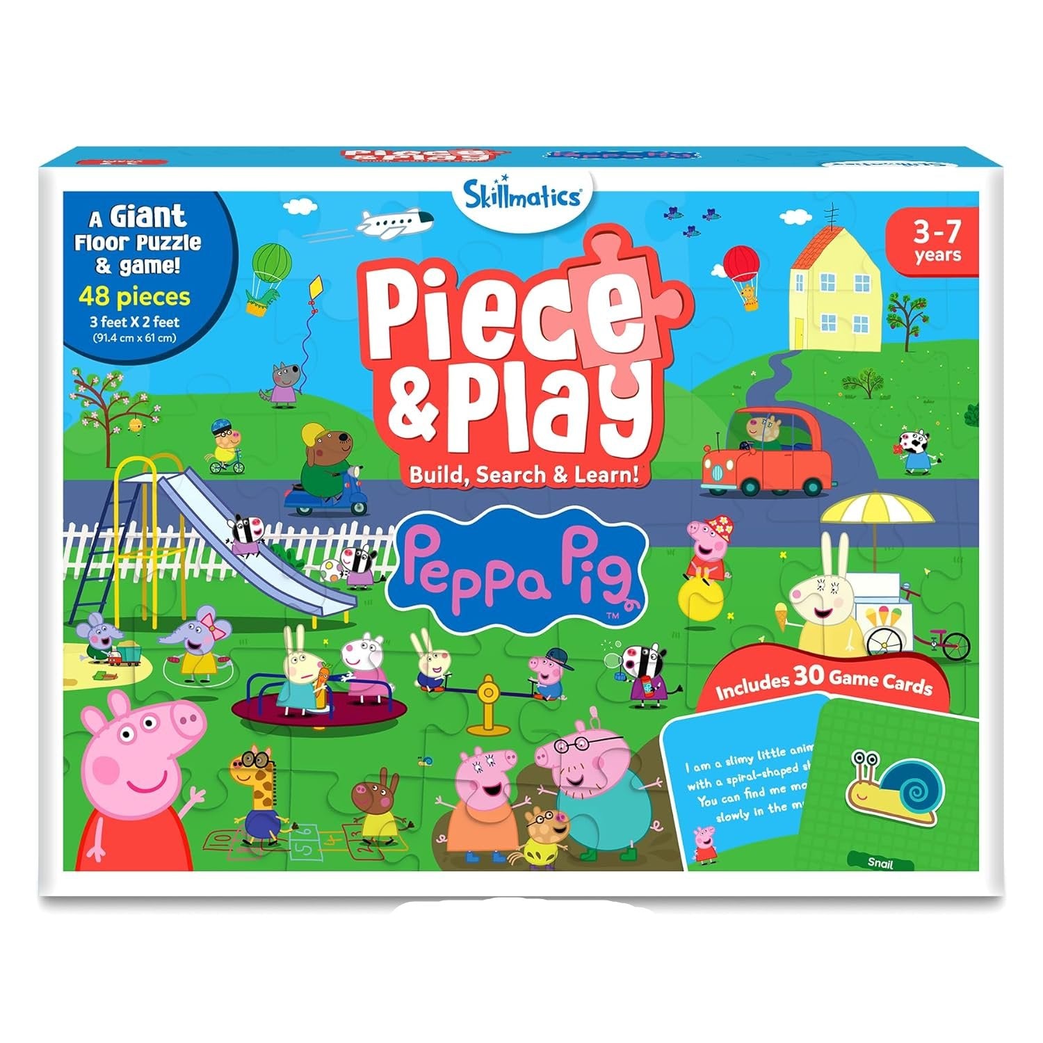 Skillmatics Piece & Play: Peppa Pig | Fun Floor Puzzle & Game for Ages 3-7 | 48 Jumbo Pieces & Search-and-Find Adventure