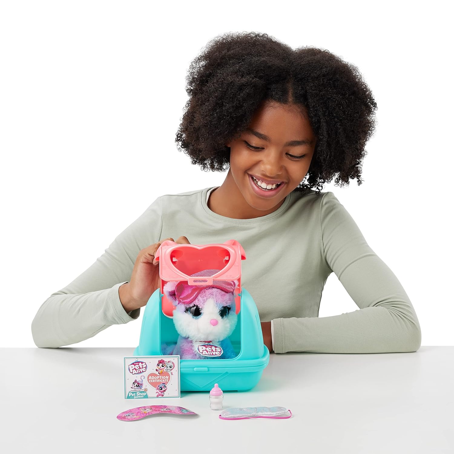 Zuru Pets Alive Pet Shop Surprise - Puppy Surprise Toy with Talk and Repeat Feature, Kitten Series 2, 10+ Sleepover-Themed Surprises Inside, Interactive Electronic Pet by ZURU - Birthday Gift for Kids