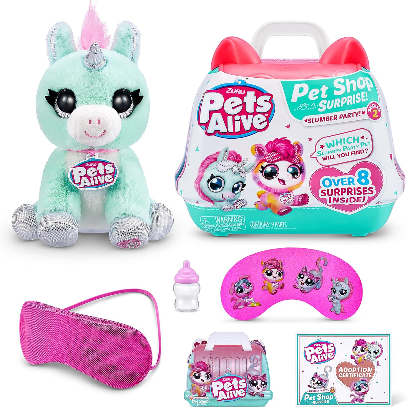 Zuru Pets Alive Pet Shop Surprise - Puppy Surprise Toy with Talk and Repeat Feature, Kitten Series 2, 10+ Sleepover-Themed Surprises Inside, Interactive Electronic Pet by ZURU - Birthday Gift for Kids