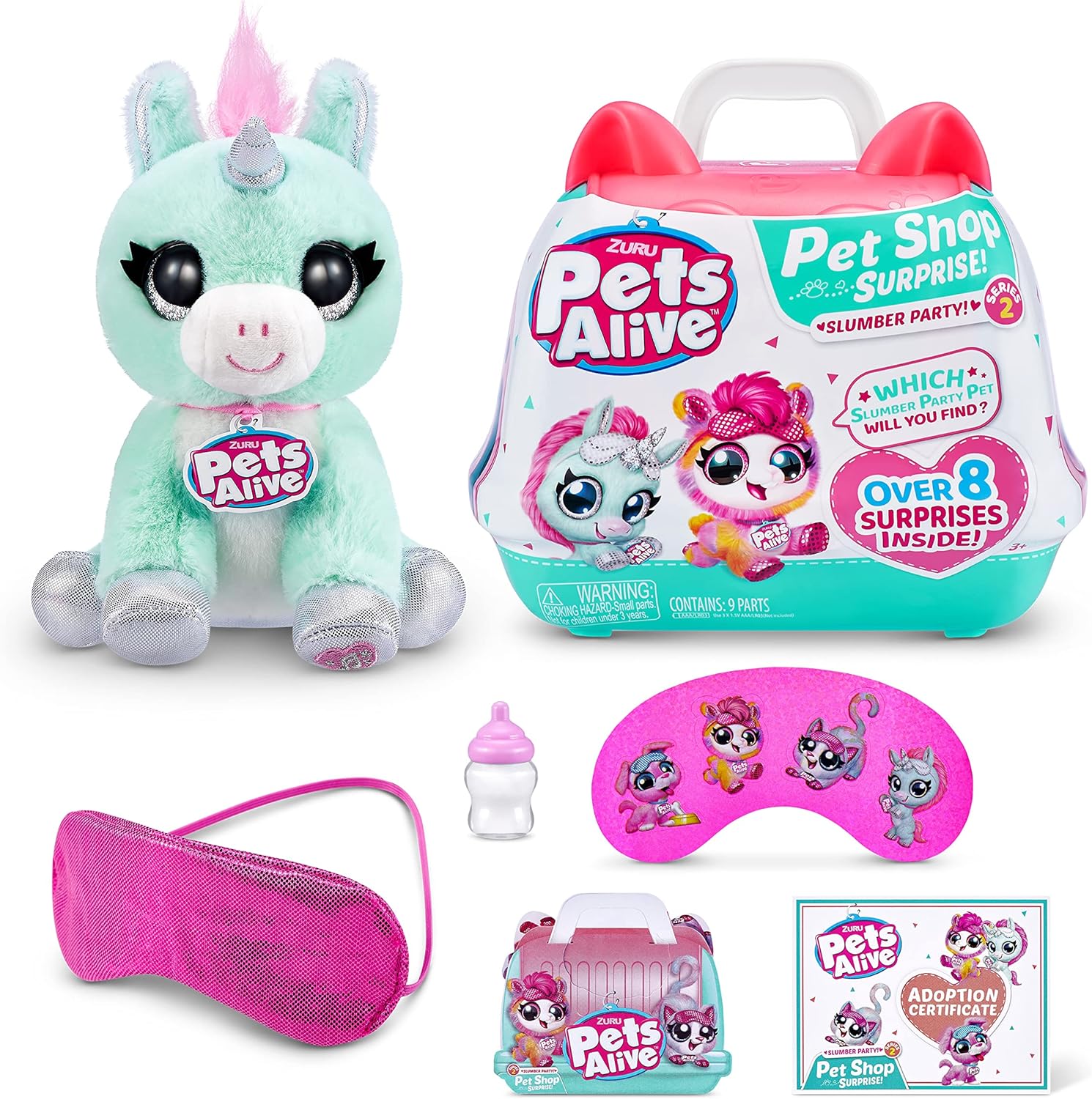 Zuru Pets Alive Pet Shop Surprise - Puppy Surprise Toy with Talk and Repeat Feature, Kitten Series 2, 10+ Sleepover-Themed Surprises Inside, Interactive Electronic Pet by ZURU - Birthday Gift for Kids
