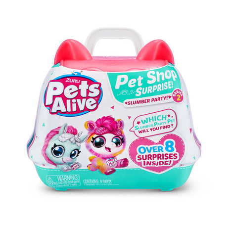 Zuru Pets Alive Pet Shop Surprise - Puppy Surprise Toy with Talk and Repeat Feature, Kitten Series 2, 10+ Sleepover-Themed Surprises Inside, Interactive Electronic Pet by ZURU - Birthday Gift for Kids