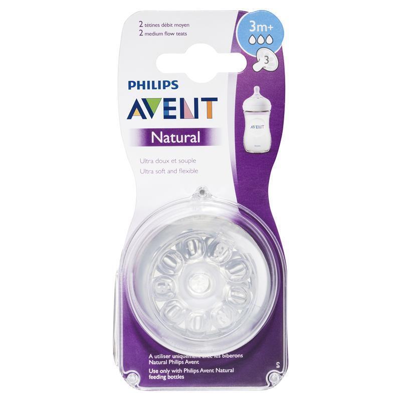 Philips Avent Natural Teat Medium Flow for 3+ Months - Pack of 2