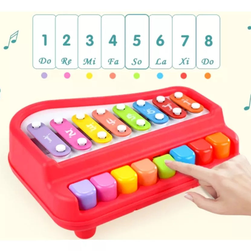 Huanger Vocal Piano Musical Learning Xylophone Keyboard Toy for 18+ Months Kids - Multi-Color - MINIMEE KIDS