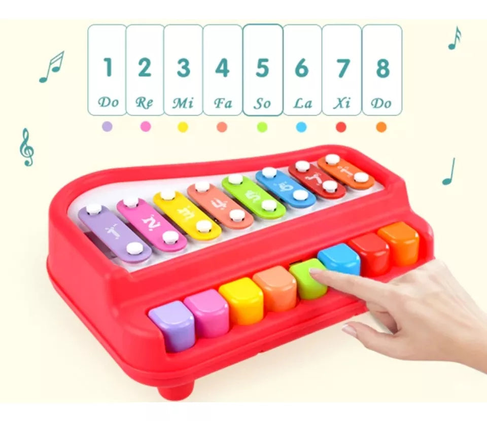 Huanger Vocal Piano Musical Learning Xylophone Keyboard Toy for 18+ Months Kids - Multi-Color - MINIMEE KIDS