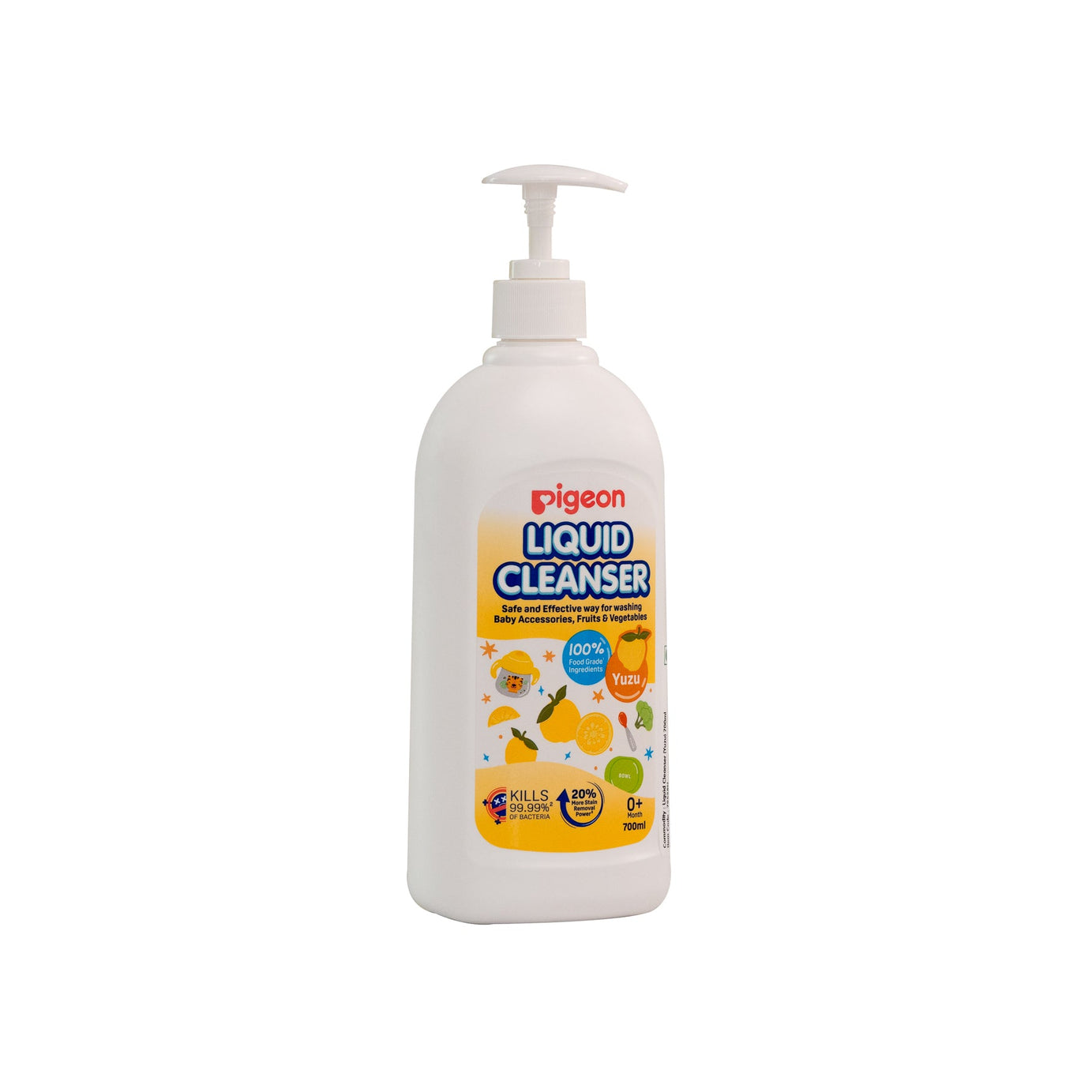 Pigeon Liquid Cleanser for Baby Bottles, Accessories, Fruits & Vegetables – 700ml | Kills 99.99% Germs | Made with 100% Food-Grade Ingredients
