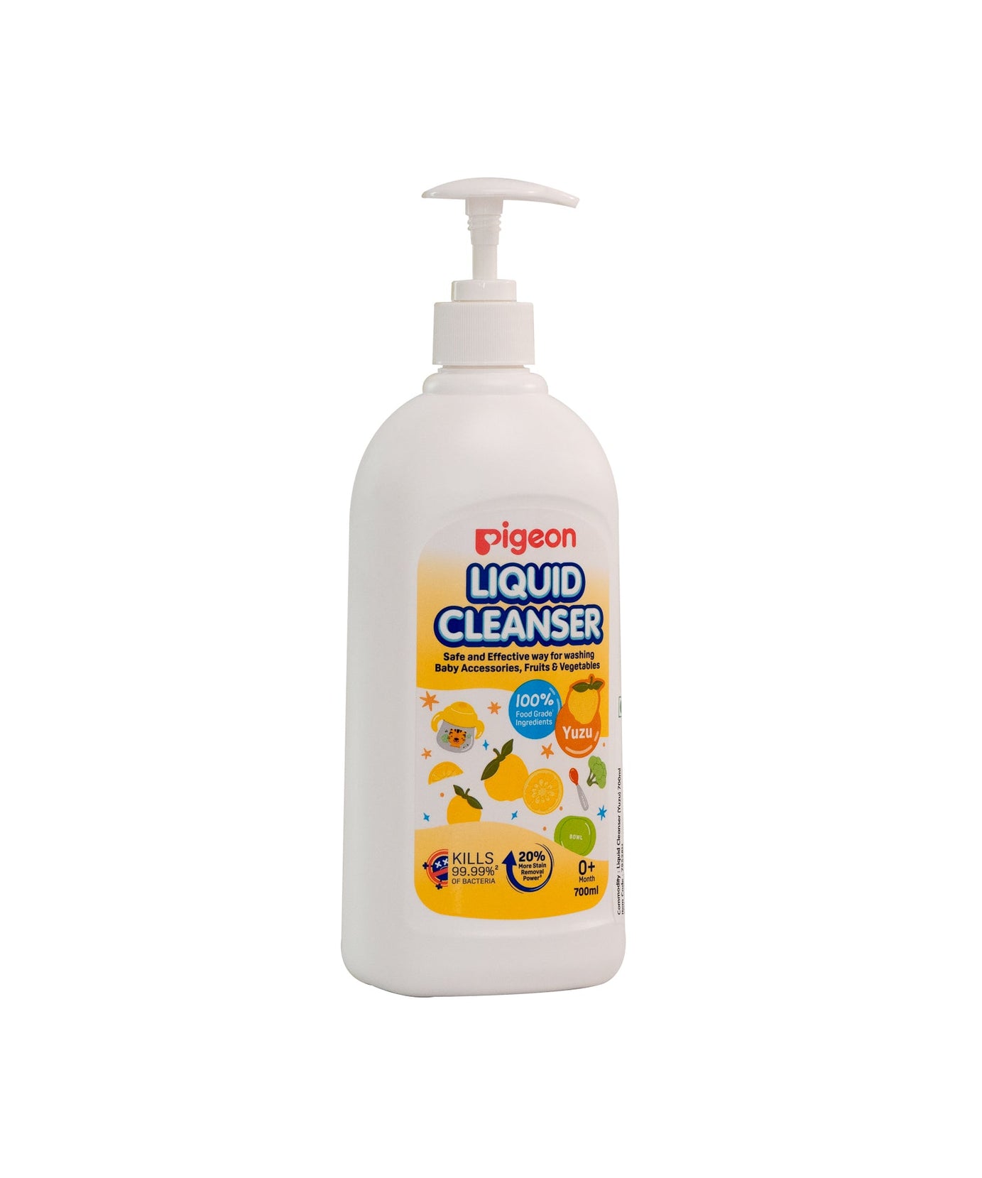 Pigeon Liquid Cleanser for Baby Bottles, Accessories, Fruits & Vegetables – 700ml | Kills 99.99% Germs | Made with 100% Food-Grade Ingredients