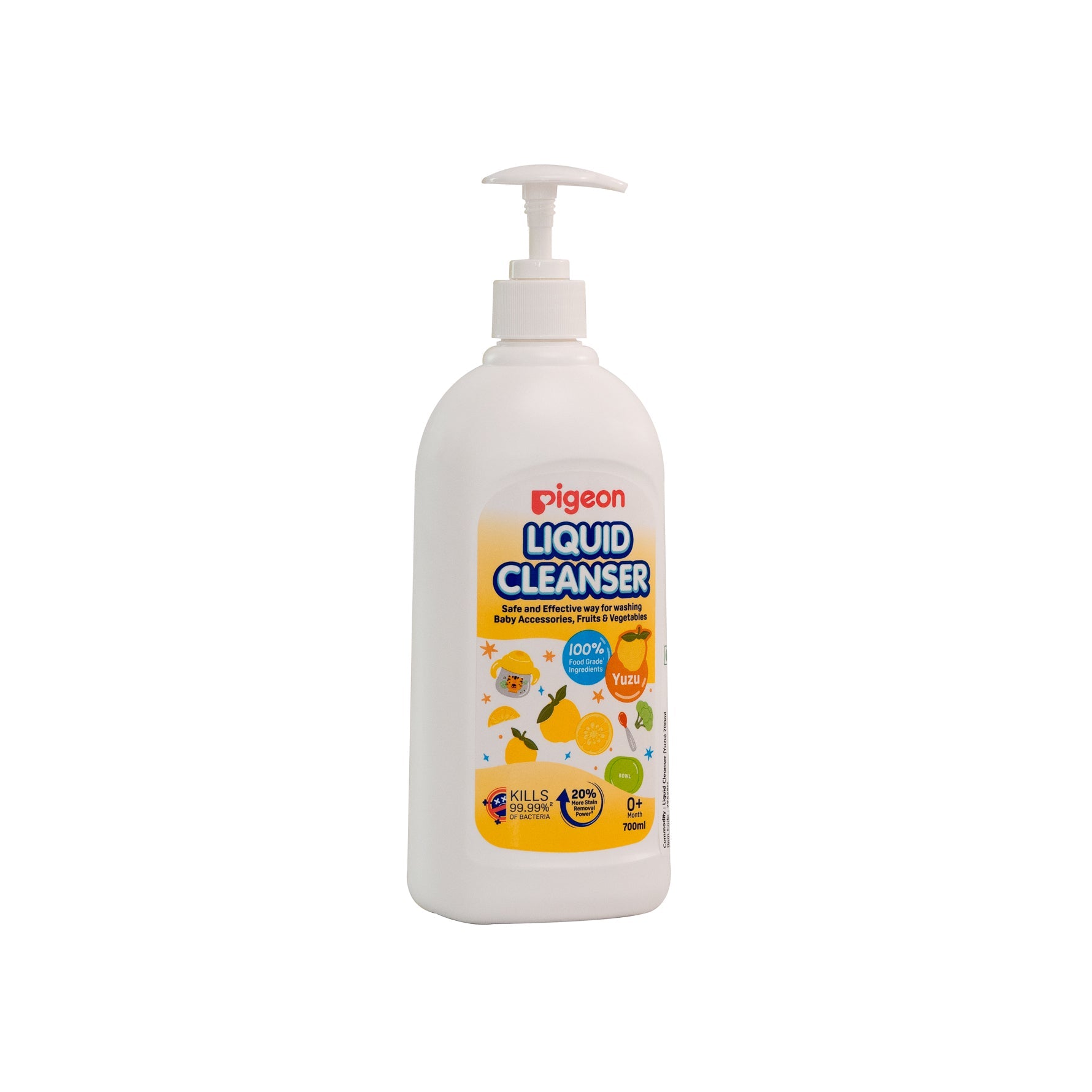 Pigeon Liquid Cleanser for Baby Bottles, Accessories, Fruits & Vegetables – 700ml | Kills 99.99% Germs | Made with 100% Food-Grade Ingredients