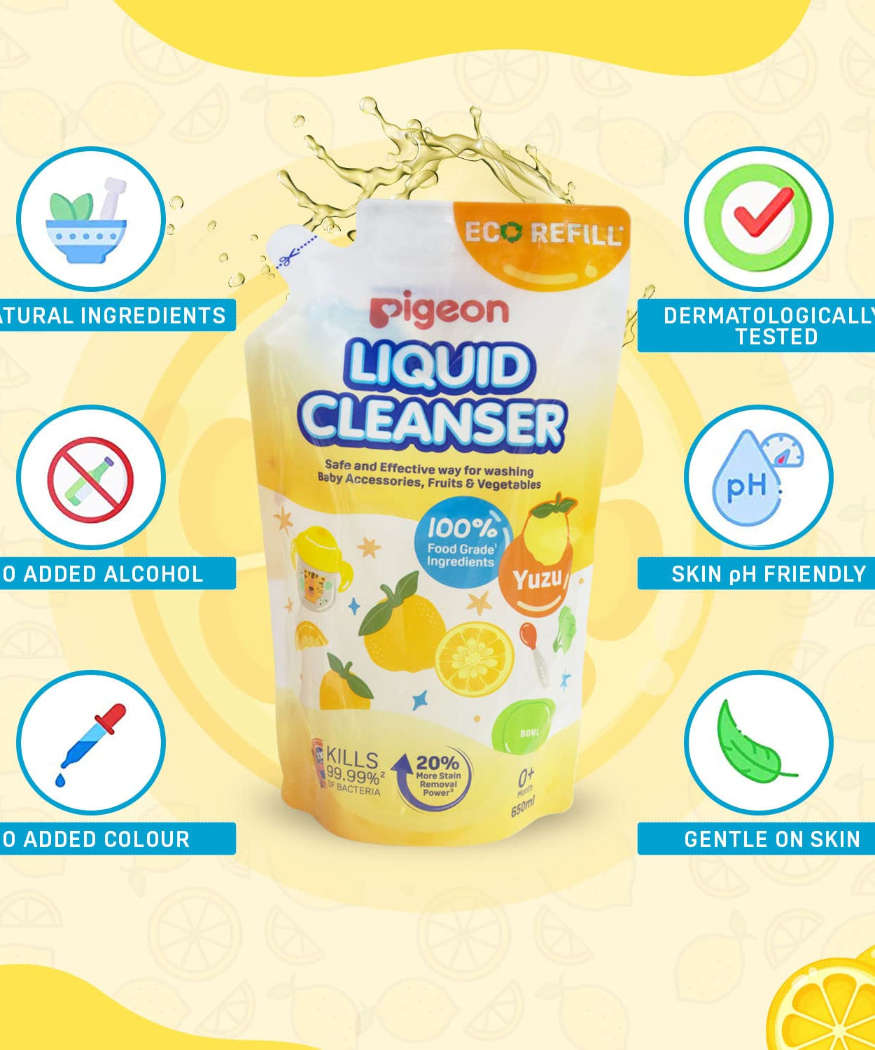 Pigeon Liquid Cleanser for Baby Accessories Fruits & vegetables - 650ml