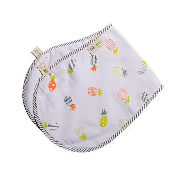 BeeLittle Pineapple Vibes Organic Muslin Burpy Bib - 100% Soft Cotton | Stylish & Absorbent Burp Cloth for Babies | 58 cm x 23 cm