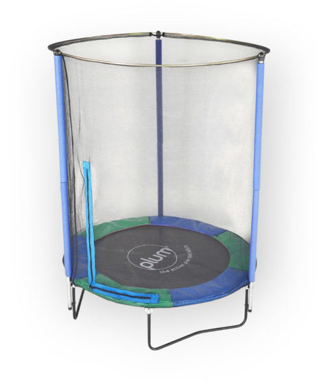 Plum 4ft Junior Trampoline with Enclosure – Safe Outdoor Trampoline for Kids Aged 3-6 Years | Galvanised Frame | Padded Safety Net | 30 Springs | Max User Weight 40kg - MINIMEE KIDS