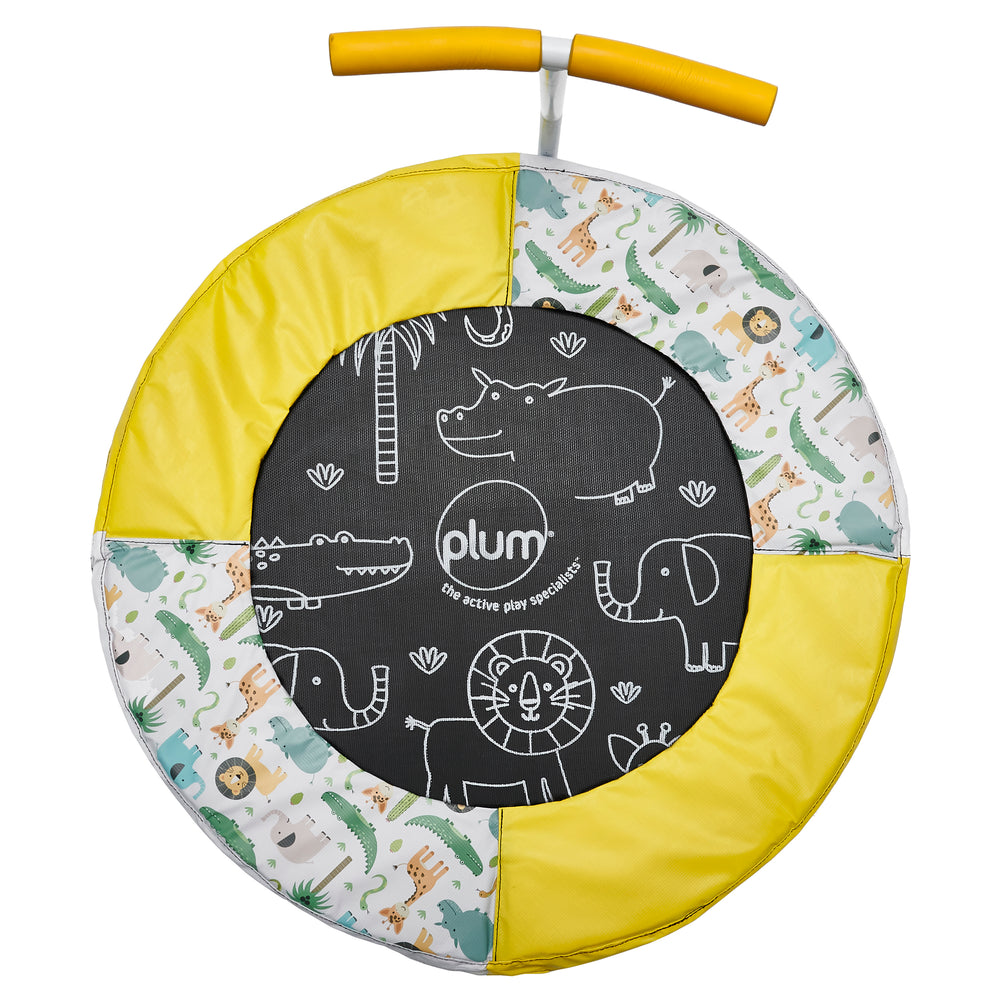 Plum Junior Jungle Bouncer with Sounds – Motion-Activated Trampoline for Toddlers | Soft-Grip Handle | Ages 18 Months+ | Up to 25 kg