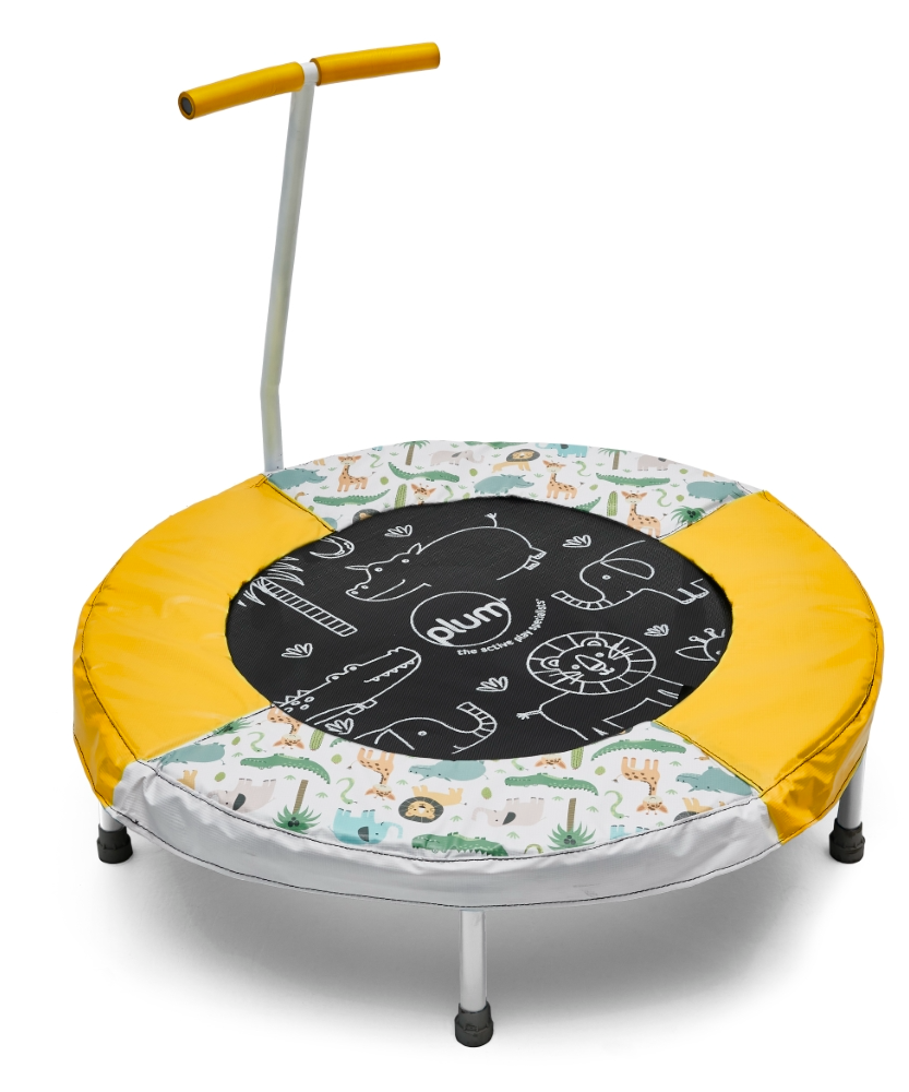 Plum Junior Jungle Bouncer with Sounds – Motion-Activated Trampoline for Toddlers | Soft-Grip Handle | Ages 18 Months+ | Up to 25 kg - MINIMEE KIDS