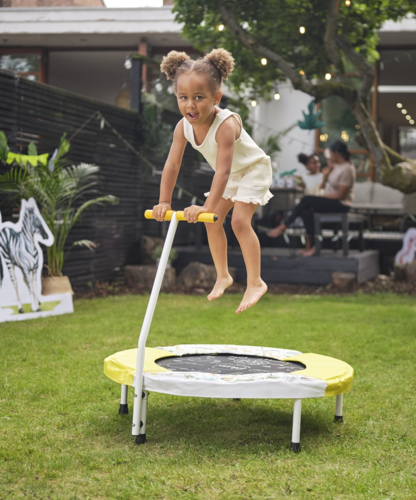 Plum Junior Jungle Bouncer with Sounds – Motion-Activated Trampoline for Toddlers | Soft-Grip Handle | Ages 18 Months+ | Up to 25 kg - MINIMEE KIDS