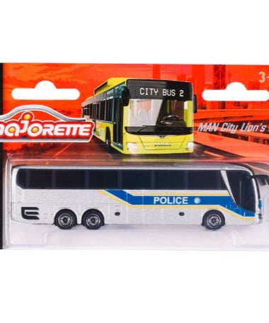 Majorette MAN City Bus Series - Lion’s City C & Lion’s Coach L | Die-Cast Model with Authentic Details | 1:110 Scale | Collector’s Edition | Free-Rolling Wheels - MINIMEE KIDS