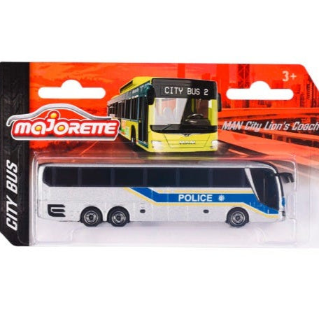 Majorette MAN City Bus Series - Lion’s City C & Lion’s Coach L | Die-Cast Model with Authentic Details | 1:110 Scale | Collector’s Edition | Free-Rolling Wheels