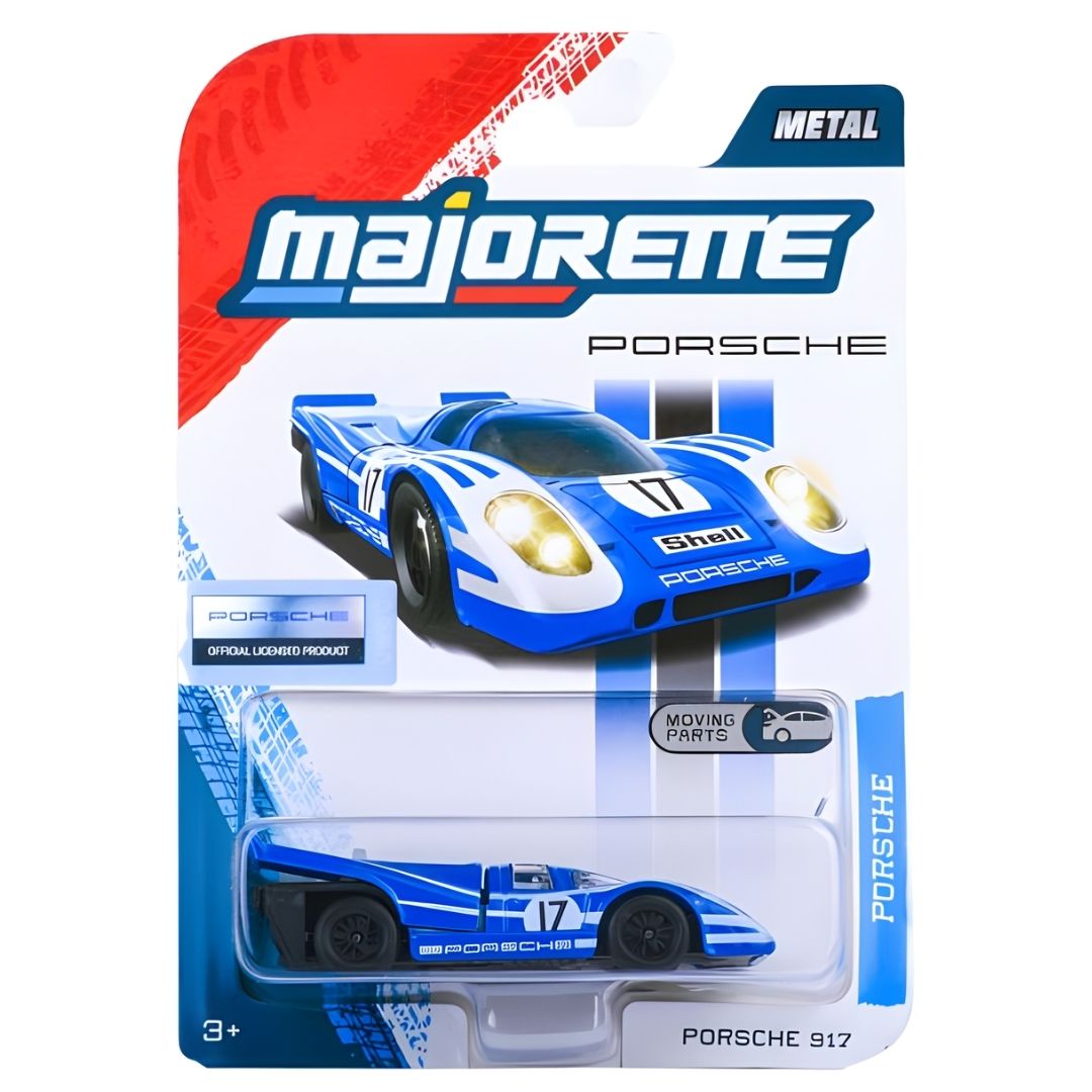 Majorette Porsche Premium Cars 6-Assortment Die-Cast Vehicle Collection | Panamera, Porsche 917, Porsche 911 Carrera RS 2.7, Porsche 911 Carrera S & GT3 Cup (992) | Metal Cars with Moving Parts | 1:64 Scale | Ages 3+