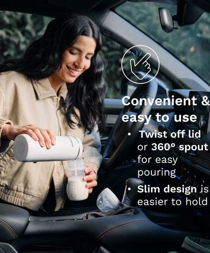 Baby Brezza Superfast Portable Bottle Warmer | Rechargeable Travel Milk Warmer for Breastmilk & Formula | Warms 67% Faster (3 Mins) | 4 Temp Settings & LED Display | USB-C Powered - MINIMEE KIDS