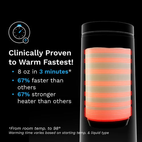 Baby Brezza Superfast Portable Bottle Warmer | Rechargeable Travel Milk Warmer for Breastmilk & Formula | Warms 67% Faster (3 Mins) | 4 Temp Settings & LED Display | USB-C Powered - MINIMEE KIDS