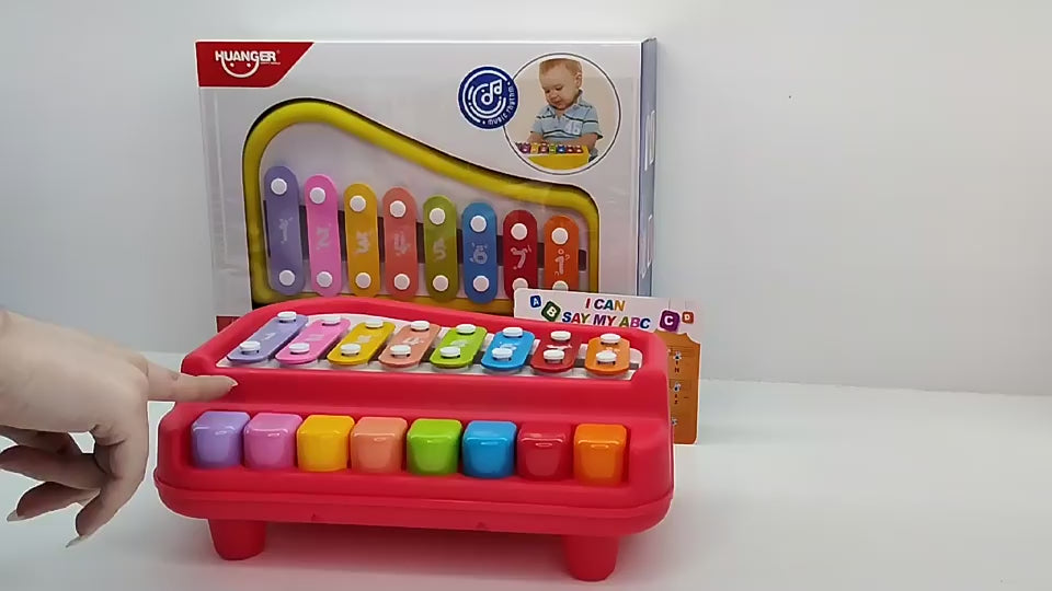 Huanger Vocal Piano Musical Learning Xylophone Keyboard Toy for 18+ Months Kids - Multi-Color